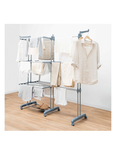 Сгъваема вертикална разтегателна сушилня за дрехи с колела Dolver XL InnovaGoods 30 Ребра