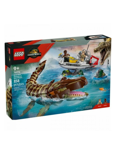 Строителна Игра Lego 76974 Jurassic World : Brick-Built Mosasaurus Boat Mission 858 Части