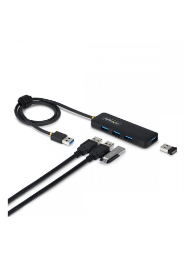 USB извод Startech H5A4A-USB-HUB-2 Черен