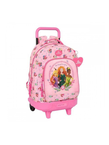 Училищна чанта с колелца Disney Princess Розов 33 x 45 x 22 cm