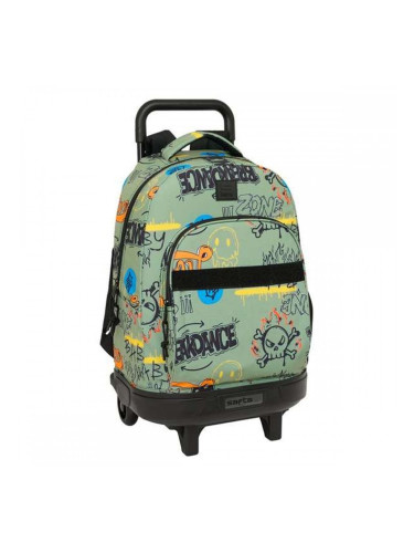 Училищна чанта с колелца Safta Zone 33 x 45 x 22 cm Графити