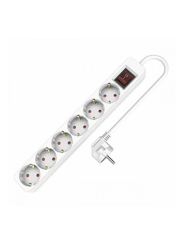 Табло с 6 гнезда с бутон за включване TM Electron TMUAD506S Бял 3680 W (1,5 m)