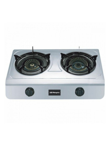 газова печка Orbegozo FO2700 Неръждаема стомана (2 Печки) Черен