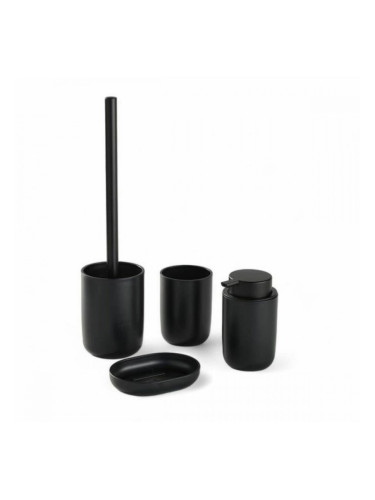 Комплект за Баня TODAY HOY Черен Пластмаса Модерен 4 Части (4 броя)