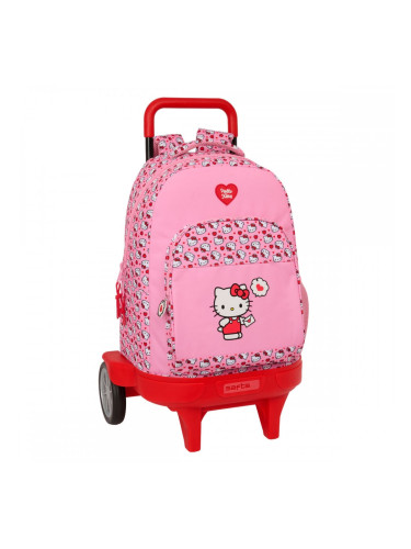 Училищна чанта с колелца Hello Kitty Розов 33 x 45 x 22 cm