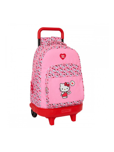 Училищна чанта с колелца Hello Kitty Розов 33 x 45 x 22 cm
