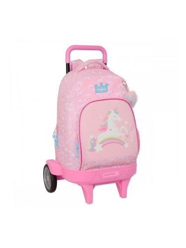 Училищна чанта с колелца Glow Lab Розов 33 x 45 x 22 cm