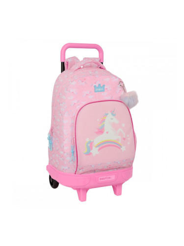 Училищна чанта с колелца Glow Lab Розов 33 x 45 x 22 cm