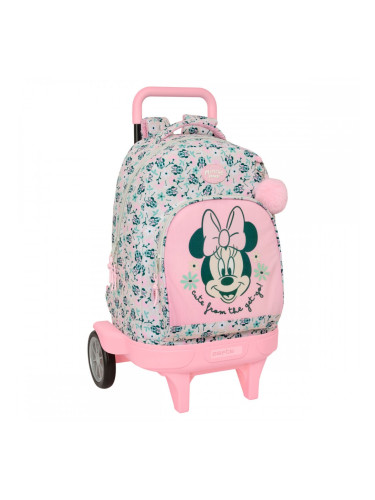 Училищна чанта с колелца Minnie Mouse Minty Розов 33 x 45 x 22 cm