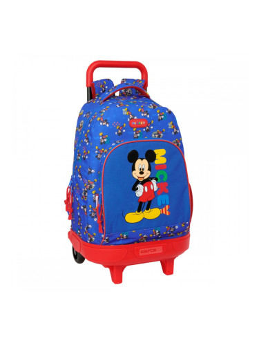 Училищна чанта с колелца Mickey Mouse Clubhouse Today Син 33 x 45 x 22 cm