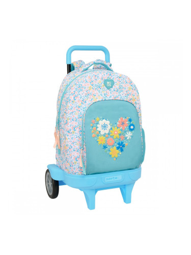 Училищна чанта с колелца Moos Fiori Многоцветен 33 x 45 x 22 cm
