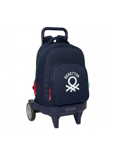 Училищна чанта с колелца Benetton Together Морско син 33 x 45 x 22 cm