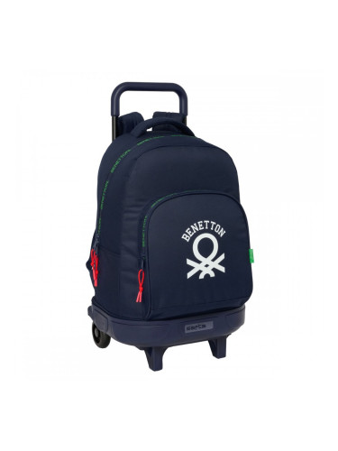 Училищна чанта с колелца Benetton Together Морско син 33 x 45 x 22 cm