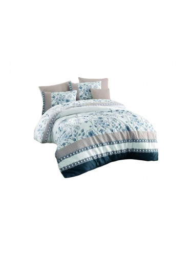 Комплект покривка за завивка Син 200 легло 3 Части