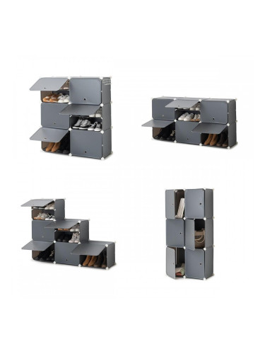 Преносим модулен рафт за обувки InnovaGoods Сив (След ремонт A)