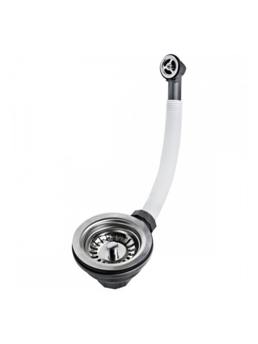 Клапан за мивка с Гъвкав Преливник Teka 61001302 Сребро Неръждаема стомана