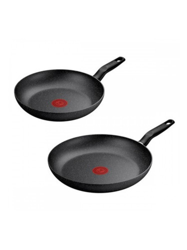 Тиган Tefal DARK ESSENTIAL Черен Алуминий Ø 24 cm Ø 28 cm 2 Части (2 броя)