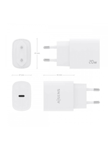 Зарядно за стена Aisens A110-0752 Бял 20 W