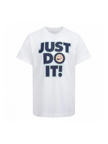Детска тениска с къс ръкав Nike Smiley Just do it Ss Бял - Размер - 6-7 Години