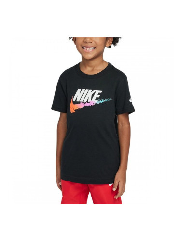 Детски Тениска с къс ръкав Nike Brandmark Swoosh Черен - Размер - 6-7 Години