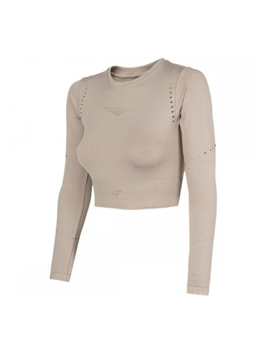 Дамска тениска с дълъг ръкав 4F Бежов - M/L