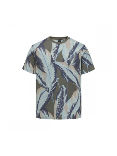 Мъжка тениска с къс ръкав Only & Sons Onskobe Reg Маслина - L