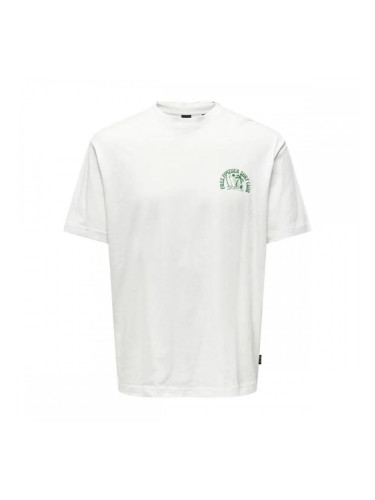 Мъжка тениска с къс ръкав Only & Sons Onskylan Rlx Icon Cloud Dancer Бял - L