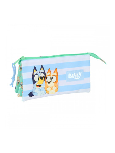 Троен Моливник Bluey Sisters Зелен 22 x 12 x 3 cm