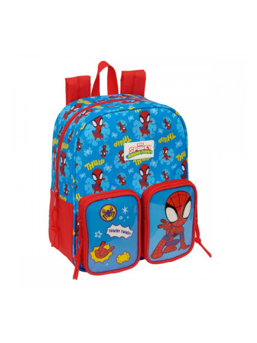Училищна чанта Spider-Man Син Червен 22 x 27 x 10 cm
