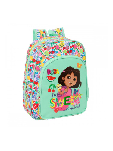 Училищна чанта Dora цвят тюркоаз 26 x 34 x 11 cm