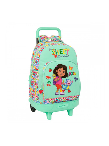 Училищна чанта Dora цвят тюркоаз 33 x 45 x 22 cm