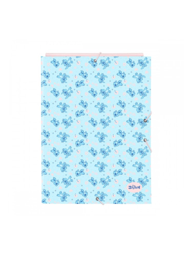 Папка с пръстени Lilo & Stitch Ohana Син Светло розово A4 26 x 33.5 x 2.5 cm