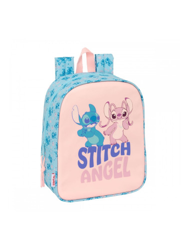 Училищна чанта Lilo & Stitch Ohana Розов Светло син 22 x 27 x 10 cm