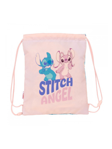 Раница с връвка Lilo & Stitch Ohana Син Розов 26 x 34 x 1 cm