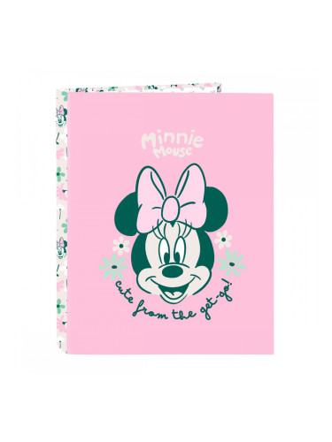 Папка с пръстени Minnie Mouse Minty Розов A4 26.5 x 33 x 4 cm