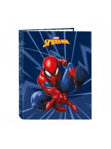 Папка с пръстени Spider-Man Син A4 26.5 x 33 x 4 cm