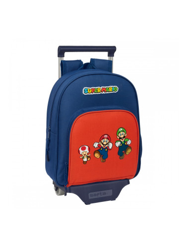 Училищна чанта Super Mario Mamma mia Червен Морско син 28 x 34 x 10 cm