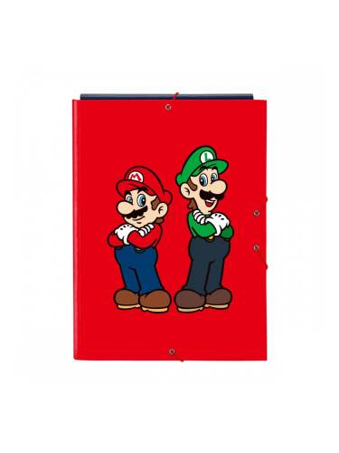 Папка с пръстени Super Mario Mamma mia Червен Морско син A4 26 x 33.5 x 2.5 cm