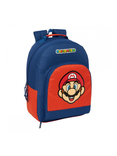 Училищна чанта Super Mario Mamma mia Червен Морско син 32 x 42 x 15 cm