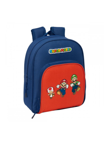 Училищна чанта Super Mario Mamma mia Червен Морско син 28 x 34 x 10 cm