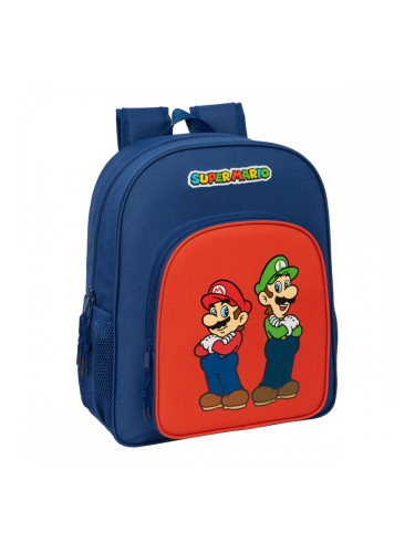 Училищна чанта Super Mario Mamma mia Червен Морско син 32 x 38 x 12 cm