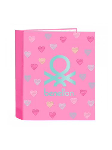 Папка с пръстени Benetton Heart Розов A4 27 x 33 x 6 cm