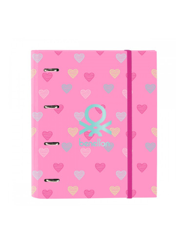 Папка с пръстени Benetton Heart Розов 27 x 32 x 3.5 cm