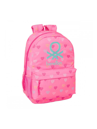 Училищна чанта Benetton Heart Розов 30 x 46 x 14 cm