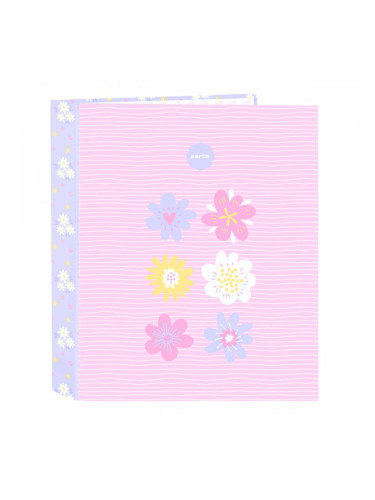 Папка с пръстени Safta Bouquet Розов Люляк A4 27 x 33 x 6 cm