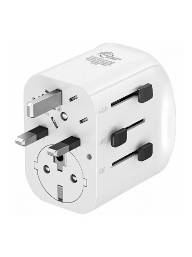 Универсален Щепсел Адаптер за Пътуване Muvit MCADP0006 Бял 150 W 15 w