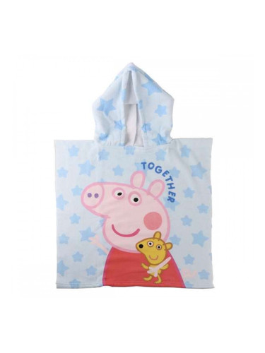 Хавлия пончо с качулка Peppa Pig Светло син 55 x 77 cm