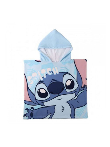 Хавлия пончо с качулка Stitch Син 55 x 77 cm
