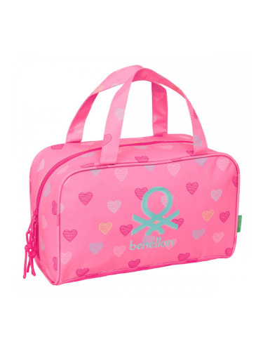 Пътническа Чантичка Benetton Heart Розов 31 x 14 x 19 cm
