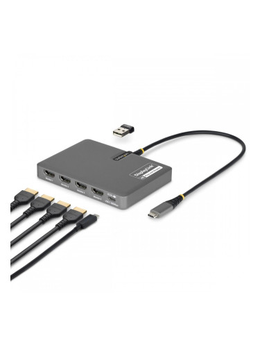 USB Cable Startech QUAD-USB-HDMI-ADAPT Сив